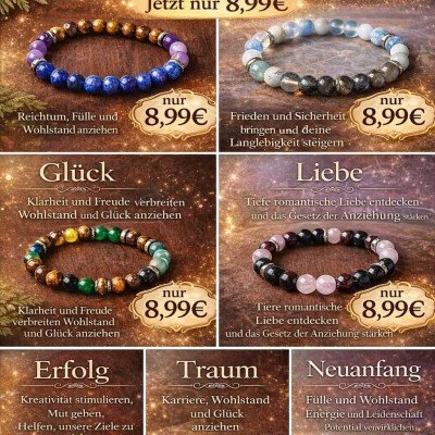 Heilsteinarmbänder, verschiedene Ausführungen