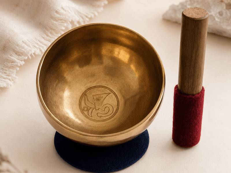 Handgefertigte Klangschale „OHM“ aus Nepal – Harmonie für Körper, Geist und Seele